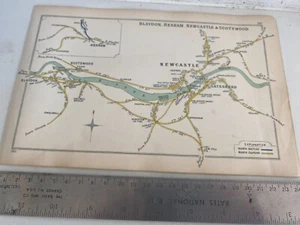 GATESHEAD NEWCASTLE SCOTSWOOD BLAYDON SWALWELL HEATON HEXHAM RAILWAY MAP 1911 - Picture 1 of 8