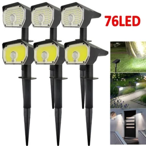 2-in-1 Solar Powered 76 LED Spotlight Waterproof Outdoor Garden Yard Spot Lights - Picture 1 of 21