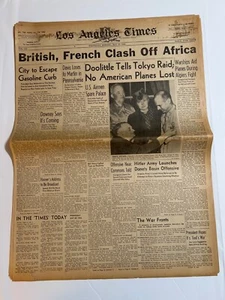 Los Angeles Times News WW II Doolittle RAID 20. Mai 1942 Brooklyn Dodgers, Comics - Bild 1 von 24