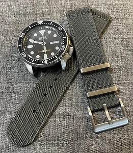 Sports watch strap / Premium Nylon / Deep Grey / Stainless Steel / 20/22mm - Picture 1 of 7