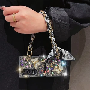 Hülle Für Samsung Galaxy Z Fold 6 5 Luxus Glitzer Bling Diamant Handyhülle +Band - Bild 1 von 21