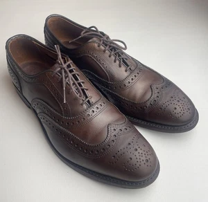 ALLEN EDMONDS McAllister Brown Men’s Sz 9 D 6216 Brogue Wing Tip Oxfords - Picture 1 of 13