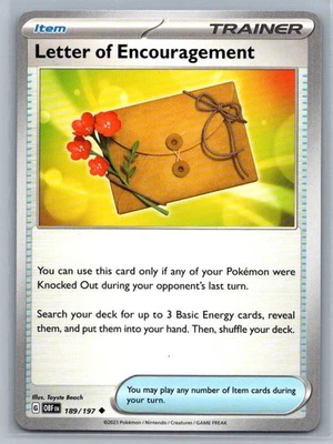 Letter of Encouragement 189/197 Obsidian Flames Uncommon Pokémon TCG 2023 - Image 1 of 2