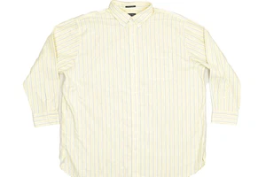 Lands' End Men's Yellow Striped No Iron Oxford Shirt Size 18 36/37 Supima NO Iro - Picture 1 of 8