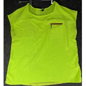 KUT from the Kloth Women's Neon Yellow Short Sleeve Blouse Top - Picture 1 of 6