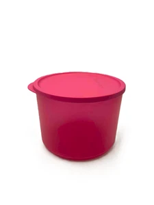 New Tupperware 2.1L Pink Cubix Round Canister Container - Bild 1 von 1