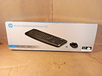 HP Wireless Keyboard and Mouse Combo 300 Set UK Keyboard Layout - Black RRP £49 - Image 1 of 4