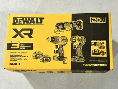 Dewalt 20V MAX 3-Tool Kit w/2 FLEXVOLT 6.0 Ah & 1 4.0 Ah Batterie DCK350T2 - Image 1 of 4