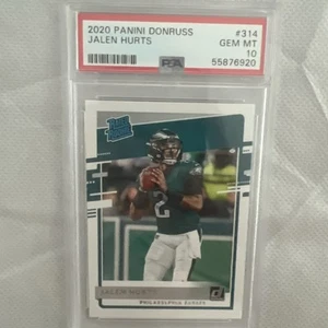 🔥2020 Panini Donruss - JALEN HURTS 314 Rated RC Rookie PSA 10 Super Bowl MVP - Picture 1 of 2
