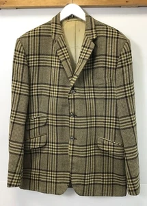 Vintage Men’s Tweed Blazer/Jacket-Hymie Lt Bespoke Tailoring-Grn&Brn-42 - Picture 1 of 16
