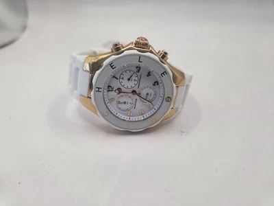 Reloj cronógrafo Michele para mujer Tahitian Jelly Bean blanco y dorado MWW12F000008 Foto 1 de 4