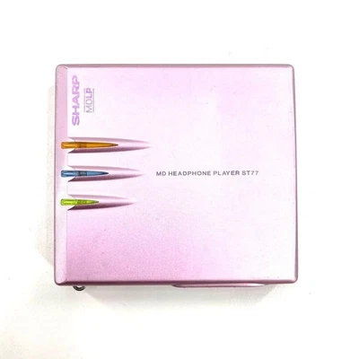 Sharp MD-ST77 Minidisc MDLP Player Tested Working W/Remote Pink Used From JAPAN - Image 1 of 4