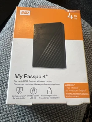 WD 4TB My Passport Portable External Hard Drive, Work W. PC, Xbox, MAC - Image 1 of 2