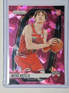 2024-25 Prizm NBA Matas Buzelis Pink Cracked Ice RC Bulls - Picture 1 of 2