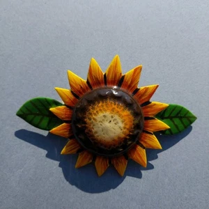 Sunflower ORO Mexico Large 4.5"x2.5" Hair Clip Plastic - Picture 1 of 2