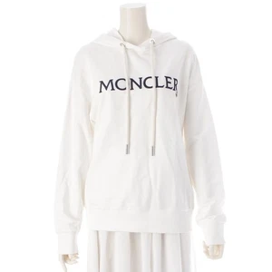 MONCLER 23 Años Algodón Bordado Logo Sudadera con Capucha Parker J10938G00016 Blanco XS - Imagen 1 de 12