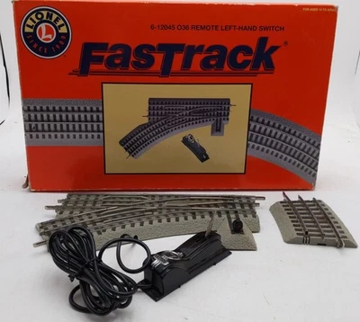 Lionel 6-12045 O36 Left Hand Remote-Control FasTrack Curved Switch Turnout EX - Image 1 of 4