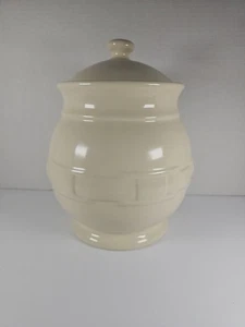 Longaberger Keramik gewebt Traditionen großer Kanister Elfenbein mit Deckel 9 Zoll Groß - Bild 1 von 6