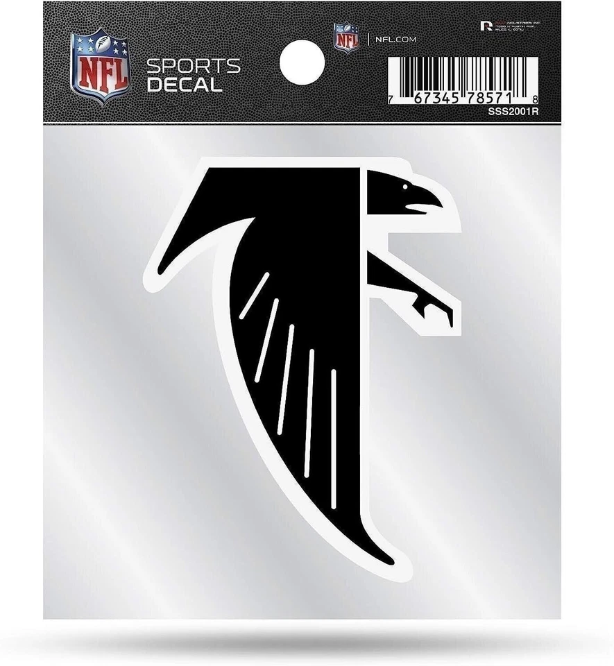 Calcomanía adhesiva troquelada Atlanta Falcons 4x4 pulgadas, logotipo retro, respaldo transparente Foto 1 de 4