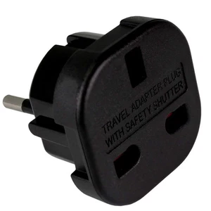 Adaptador de Viaje, Convertidor de Enchufe UK a EU, Tipo G a Tipo C, E y F - Imagen 1 de 7