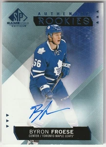 2015-16 Upper Deck (SP Game-Used) "Authentic Rookies" #232 Byron Froese Auto RC! - Foto 1 di 2