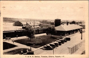 Vintage T.&N.O. Bahnhof Timmins Ontario Kanada Postkarte 1938 - Bild 1 von 2
