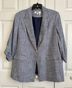 DKNY WOMEN'S BLAZER PLUS SIZE 18W and 22W 3/4 SLEEVE PEAK LAPEL ROLL SLEEVE - Picture 1 of 9