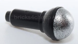 Lego 3x Black Minifigure Utensil Microphone Silver Top Half Screen Pattern - Picture 1 of 1