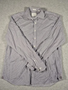 Todd Snyder Mens 16 Shirt Blue Striped 2 Ply Cotton Button Up Formal Preppy - Picture 1 of 8