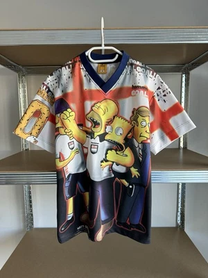 VINTAGE 90s THE SIMPSONS HOMMER ENGLAND SOCCER JERSEY FOOTBALL SHIRT MENS SIZE S - Image 1 of 4