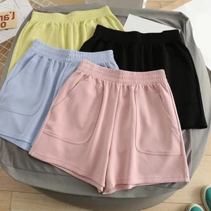 Bequem Kurze Hose Hose Lose Solide Sommer Sport Abneigung Fitnessstudio - Picture 1 of 16