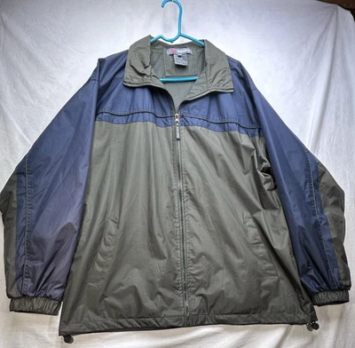 Kenpo Windbreaker Jacket Mens XL Full Zip Netted Lining Blue Green - Image 1 of 4
