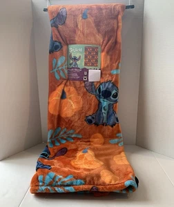 "Manta de felpa Disney Stitch Halloween calabaza naranja 50 X 70"" otoño otoño otoño" - Imagen 1 de 2