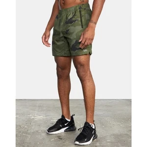 RVCA Men's Yogger IV Shorts Large Green Camouflage Athletic Unlined NWT - Picture 1 of 16