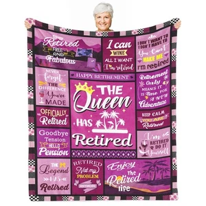 Retirement Gift Blanket 60"x80" 2025 Women Farewell Coworkers Friend - Picture 1 of 6