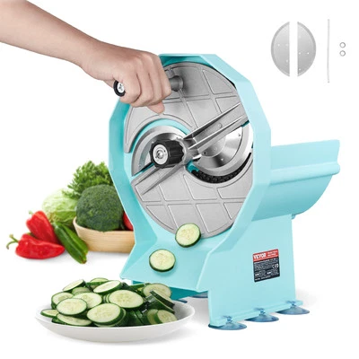 VEVOR Manual Vegetable Fruit Slicer 0-0.5in Thickness Adjustable Dual Feed Ports - Image 1 of 4