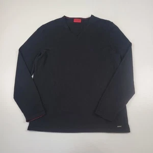 Boss Hugo Boss Sweater Black Extra Fine Merino Wool Casual Outdoors Mens 2XL L/S - Picture 1 of 12