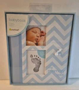 Libro de recuerdos para bebés Chevron Pearhead azul sin caja primeros 5 años libro de hitos para bebés - Imagen 1 de 9