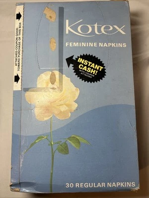 VTG KOTEX 1977 Unopened Boxes of 30 Regular Feminine Napkins READ DESCRIPTION - Image 1 of 4