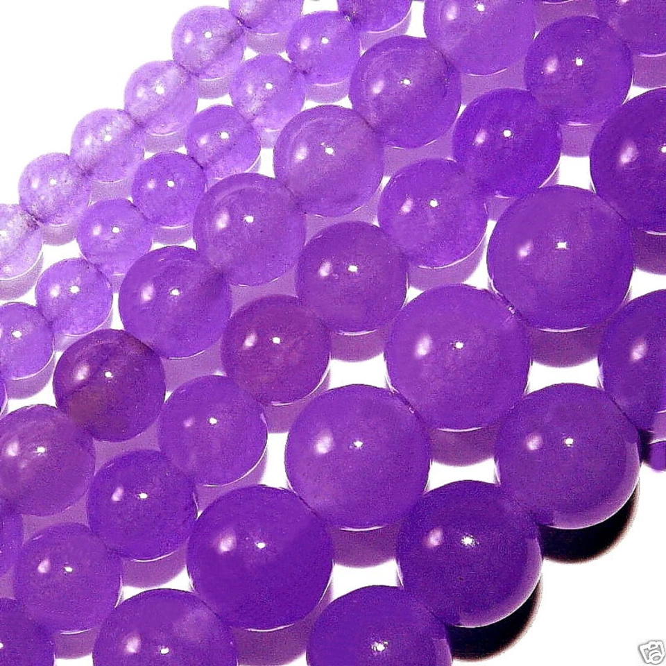 LAVENDER LIGHT PURPLE CANDY JADE  BEADS JEWELRY ROUND 8MM 15" BEAD STRANDS S178 - Image 1 of 1