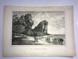 TIKOPIA SALOMONENINSELN 1833 DUMONT D'URVILLE GROSSE ANTIKE ANSICHT 19. JAHRHUNDERT - Bild 1 von 2