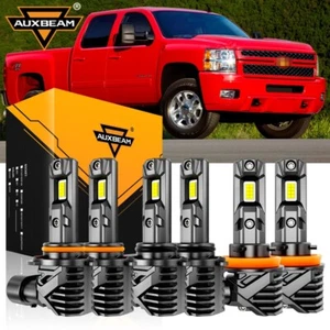 AUXBEAM 9005 9006 H11 LED Headlights for Chevy Silverado 1500 2500 HD 1999-2023 - Picture 1 of 16