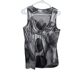 New York & Company Bluse Damen mittelgrau Rundhals ärmellos Freizeitshirt - Bild 1 von 9