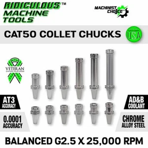 Mandril de cuello CAT50 ER16 de alta calidad x 8" G2.5 a 25,000 RPM (0,0001 T.I.R. - Imagen 1 de 8