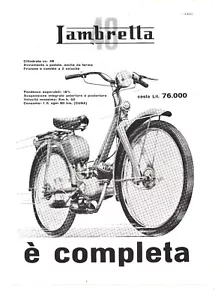 Lambretta 48 cc Pubblicità 1956 Italian Magazine Advertising 28x21 cm Originale - Picture 1 of 1