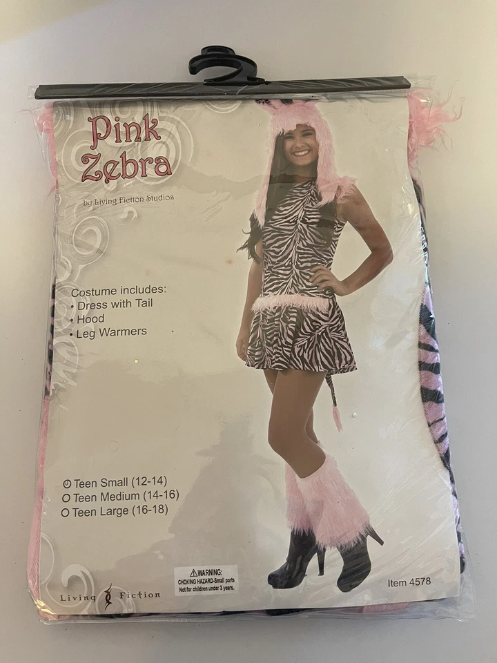 Pink Zebra Girls Halloween Costume Size 12-14 - Image 1 of 1