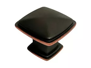 Dunkelöl geriebene Bronze 1 1/4" Küche Bad Schrank quadratische Knöpfe - Bild 1 von 3