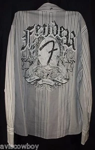 Chitarra Fender Western Rockabilly Music Is My Salvation bianca manica lunga uomo L - Foto 1 di 5