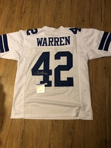 DALLAS COWBOYS CHRIS WARREN SIGNED Autographed Dallas Cowboys Custom JERSEY PSA - Picture 1 of 11
