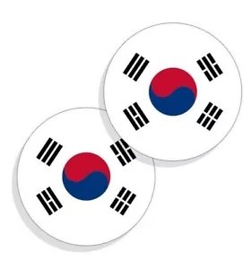 Juego redondo de 4 banderas de Corea del Sur pegatinas bandera calcomanías de vinilo - Imagen 1 de 4